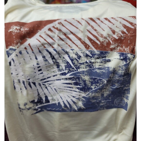 Surf and Swim Co. Island and ocean White Truffle long sleeve shirt. UPF 50+ - Picture 4 of 4